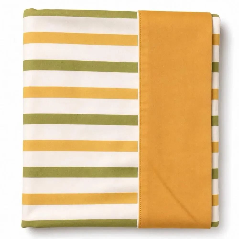 VTG Cotton Blend Full Size Flat Sheet Strips Cottagecore Home Collection 80x90”